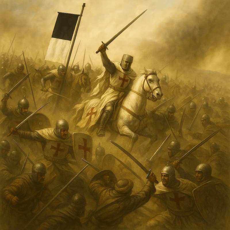 Montgisard 1177, the decisive Templar charge
The illustrations in this section are created using artificial intelligence, under the direction of our editorial team.
This technology enables us to bring historical or legendary scenes to life, while respecting our passion for authenticity and the imaginary.
#Terressens, where stories take shape