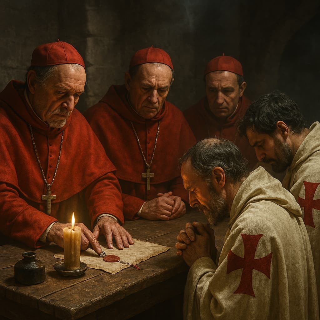 Chinon 1308, the Templars' forgotten absolution. The illustrations in this section are created using artificial intelligence, under the direction of our editorial team. This technology enables us to bring historical or legendary scenes to life, while respecting our passion for authenticity and the imaginary. #Terressens, where stories take shape