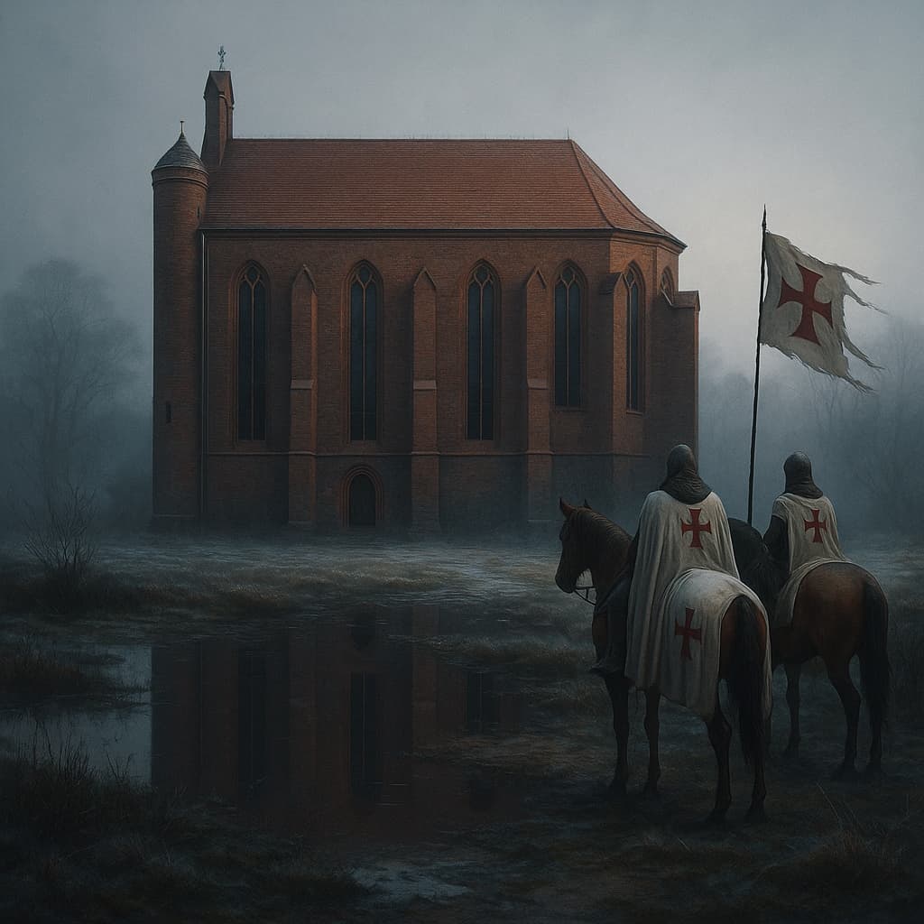 Chwarszczany, forgotten capital of the Knights Templar in Poland. The illustrations in this section are created using artificial intelligence, under the direction of our editorial team. This technology enables us to bring historical or legendary scenes to life, while respecting our passion for authenticity and the imaginary. #Terressens, where stories take shape