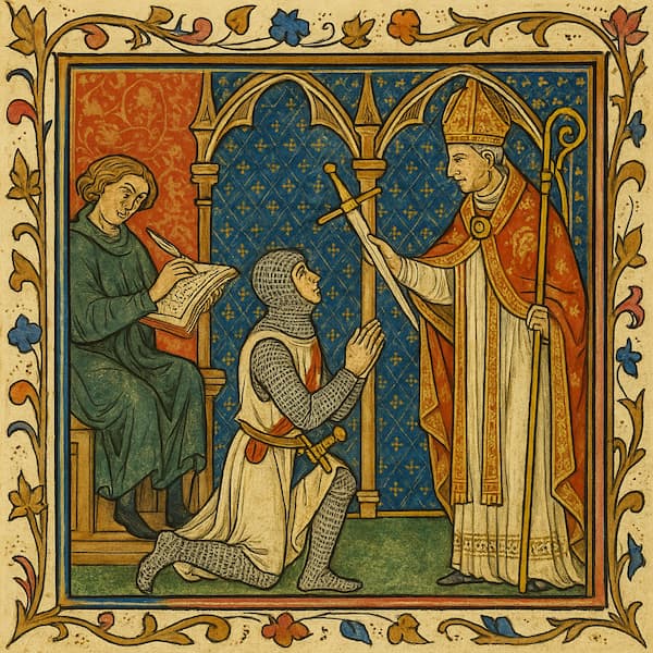 When bravery becomes law: the first code of chivalry. The illustrations in this section are created using artificial intelligence, under the direction of our editorial team. This technology enables us to bring historical or legendary scenes to life, while respecting our passion for authenticity and the imaginary. #Terressens, where stories take shape