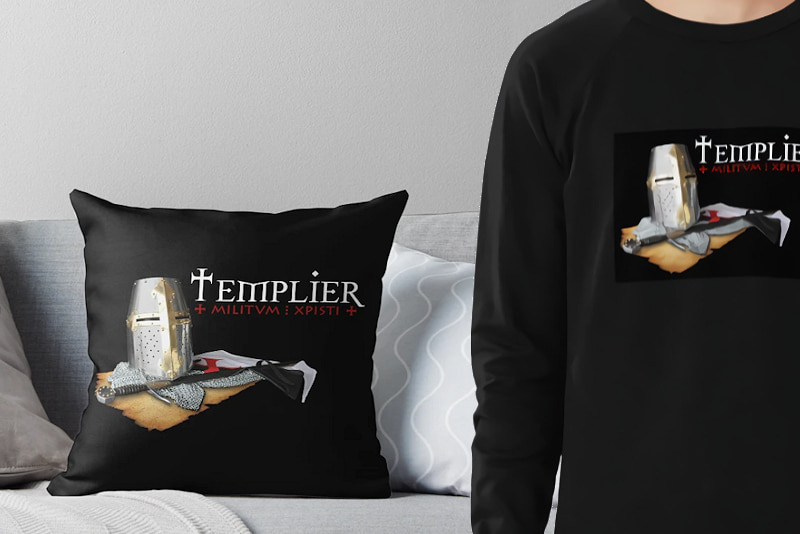 T-shirt, sweatshirt, hoodie... designs inspired by the Knights Templar ☩ Templar Collection ☩ #Terressens on Redbubble