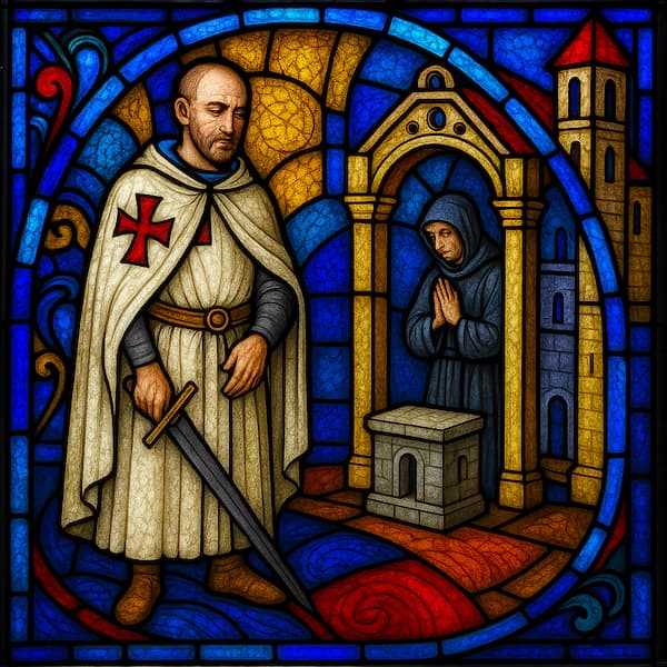 The Templar Commander: guardian of sacred houses and treasures The illustrations in this section are created using artificial intelligence, under the direction of our editorial team.
This technology enables us to bring historical or legendary scenes to life, while respecting our passion for authenticity and the imaginary.
#Terressens, where stories take shape The Templar Commander: guardian of sacred houses and treasures
The illustrations in this section are created using artificial intelligence, under the direction of our editorial team.
This technology enables us to bring historical or legendary scenes to life, while respecting our passion for authenticity and the imaginary. 
#Terressens, where stories take shape