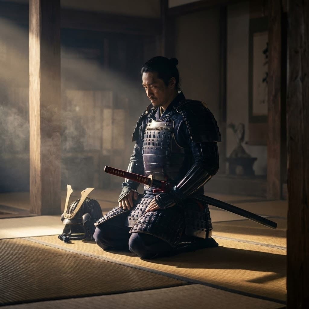 Fugen jikkō, the virtue of acting without speaking. The illustrations in this section are created using artificial intelligence, under the direction of our editorial team. This technology allows us to bring historical or legendary scenes to life, in keeping with our passion for authenticity and imagination. #Terressens, where stories take shape