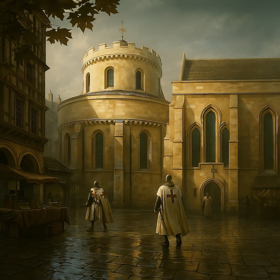 London's New Temple, the King's Bank. The illustrations in this section are created using artificial intelligence, under the direction of our editorial team. This technology enables us to bring historical or legendary scenes to life, while respecting our passion for authenticity and the imaginary. #Terressens, where stories take shape