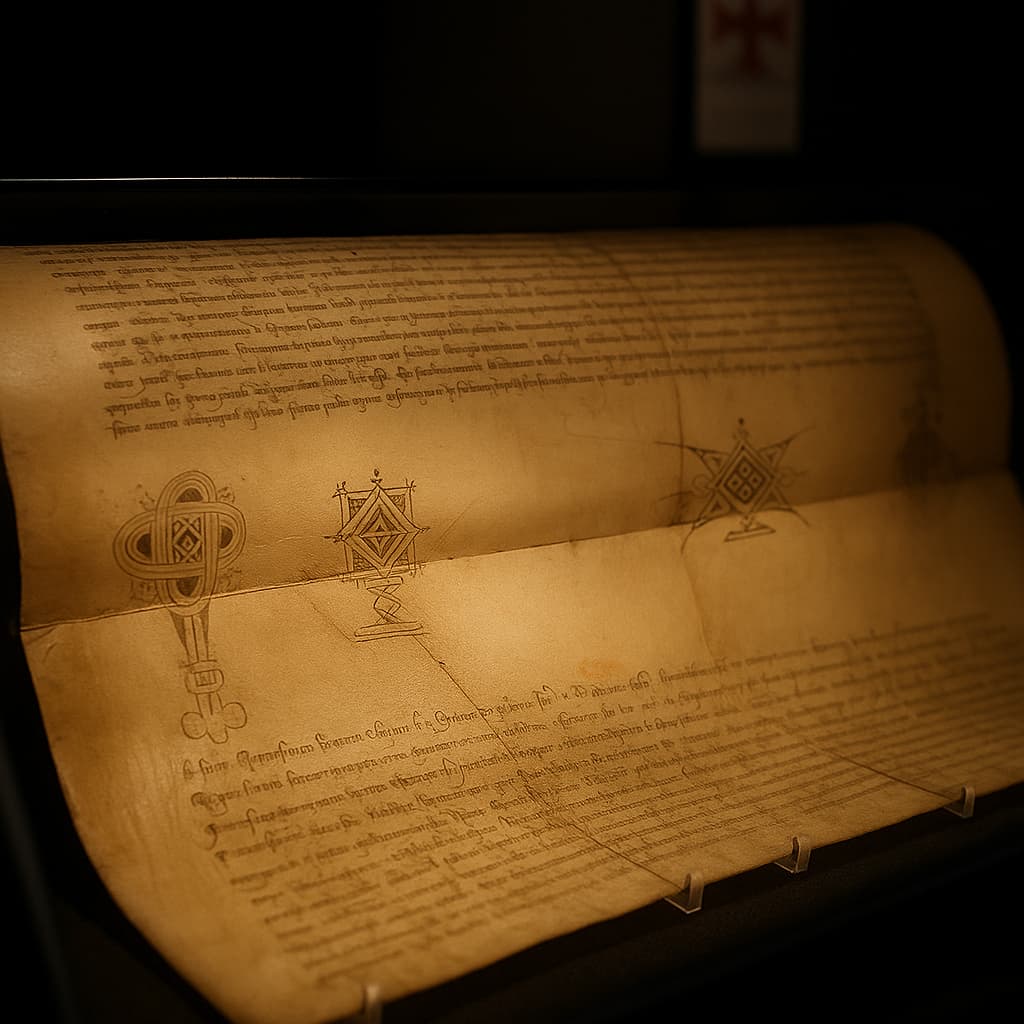The scroll that made 138 Templars speak in Paris. The illustrations in this section are created using artificial intelligence, under the direction of our editorial team. This technology enables us to bring historical or legendary scenes to life, while respecting our passion for authenticity and the imaginary. #Terressens, where stories take shape