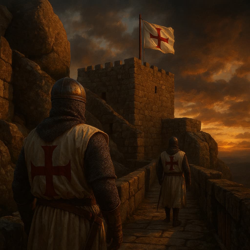 Monsanto, Portugal's Templar Sentinel. The illustrations in this section are created using artificial intelligence, under the direction of our editorial team. This technology enables us to bring historical or legendary scenes to life, while respecting our passion for authenticity and the imaginary. #Terressens, where stories take shape