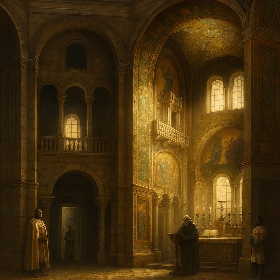 San Vitale, when the Templars celebrated in Verona. The illustrations in this section are created using artificial intelligence, under the direction of our editorial team. This technology enables us to bring historical or legendary scenes to life, while respecting our passion for authenticity and imagination. #Terressens, where stories take shape