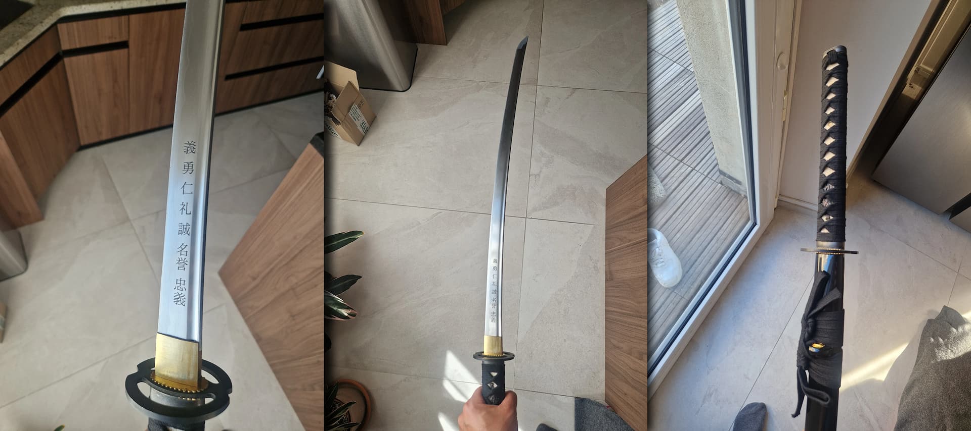 Katana and personalized engraving | Customer photo : J.S Bach. All rights reserved.