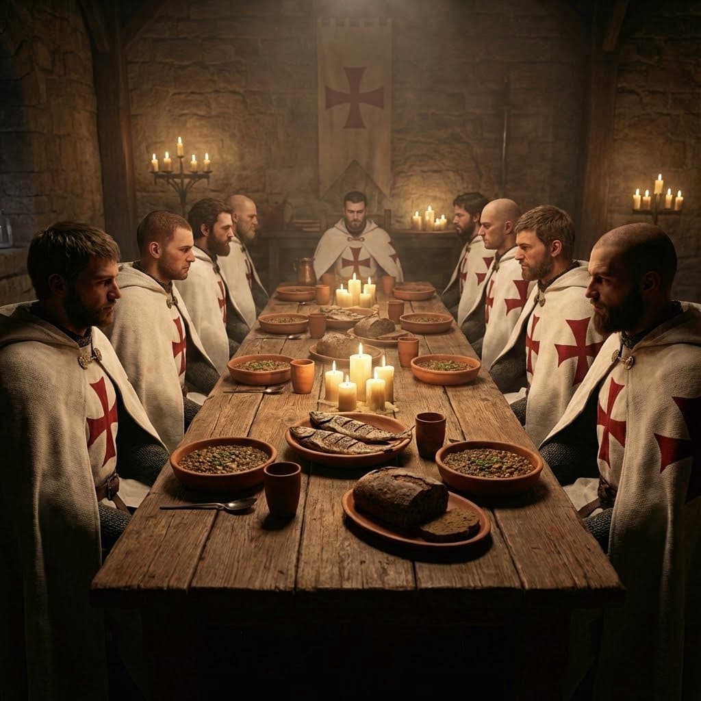 Templars at table: when Tomar changed its taste. The illustrations in this section are created using artificial intelligence, under the direction of our editorial team. This technology allows us to bring historical or legendary scenes to life, in keeping with our passion for authenticity and imagination. #Terressens, where stories take shape.
