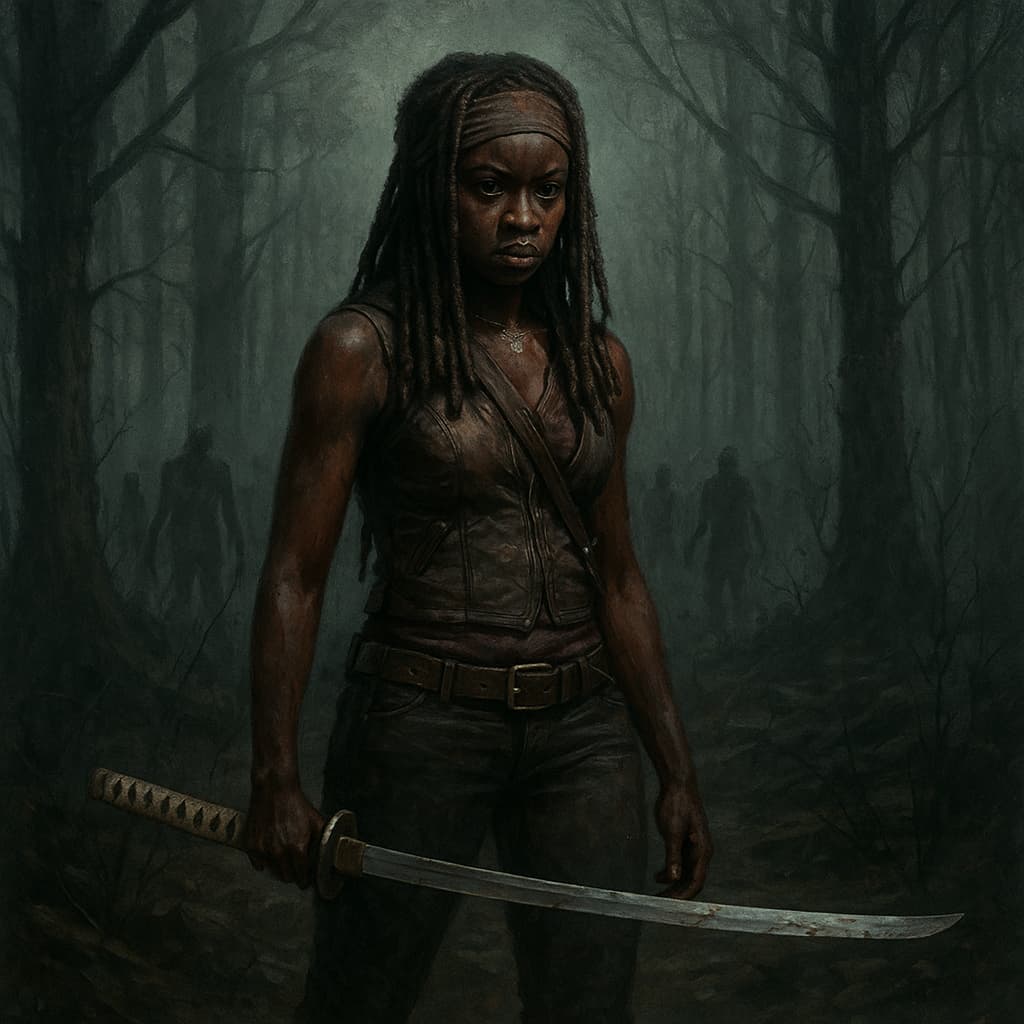 Michonne in a post-apocalyptic forest brandishing her katana
The illustrations in this section are created using artificial intelligence, under the direction of our editorial team.
This technology enables us to bring historical or legendary scenes to life, while respecting our passion for authenticity and the imaginary.
#Terressens, where stories take shape Michonne in a post-apocalyptic forest brandishing her katana
The illustrations in this section are created using artificial intelligence, under the direction of our editorial team.
This technology enables us to bring historical or legendary scenes to life, while respecting our passion for authenticity and the imaginary.
#Terressens, where stories take shape