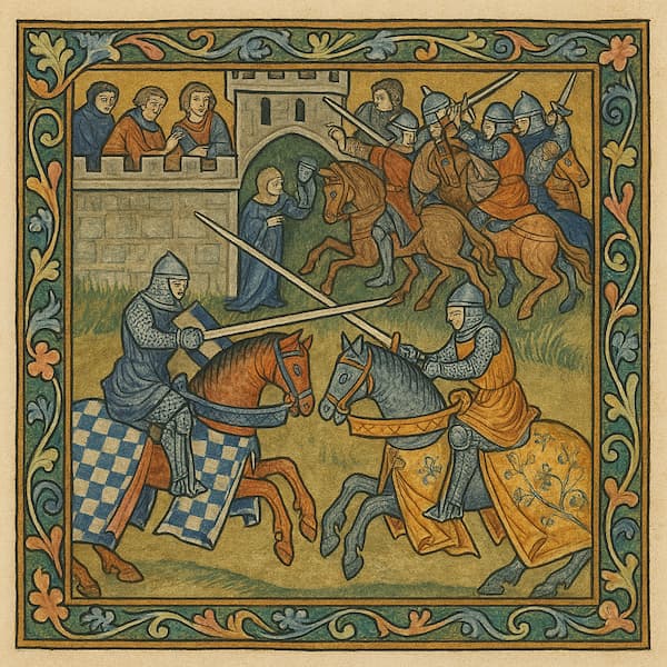 The Tournament of Chivalry, ancestor of medieval extreme sport
The illustrations in this section are created using artificial intelligence, under the direction of our editorial team.
This technology enables us to bring historical or legendary scenes to life, while respecting our passion for authenticity and the imaginary.
#Terressens, where stories take shape The Tournament of Chivalry, forerunner of medieval extreme sport
The illustrations in this section are created using artificial intelligence, under the direction of our editorial team.
This technology enables us to bring historical or legendary scenes to life, while respecting our passion for authenticity and the imaginary.
#Terressens, where stories take shape