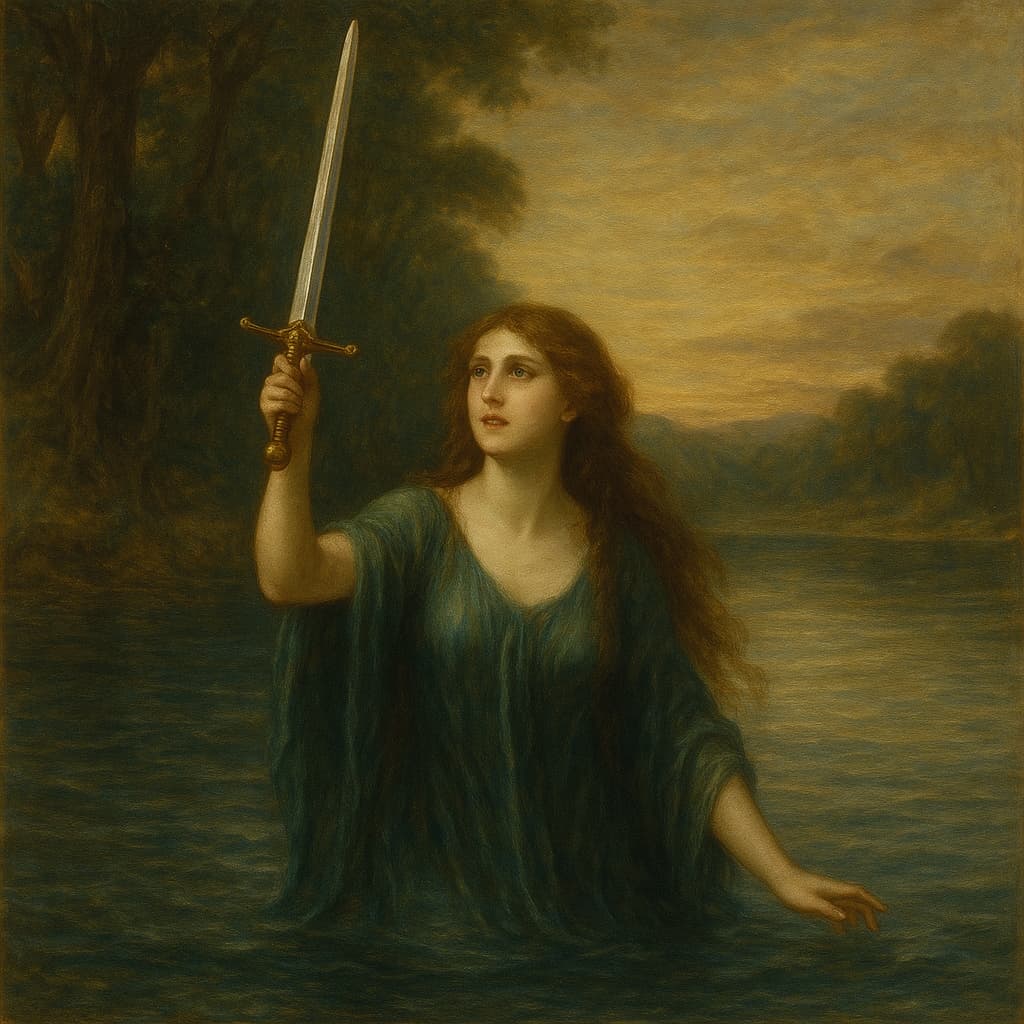 Viviane, the Lady of the Lake, guardian of Excalibur
The illustrations in this section are created using artificial intelligence, under the direction of our editorial team.
This technology enables us to bring historical or legendary scenes to life, while respecting our passion for authenticity and the imaginary. #Terressens, where stories take shape