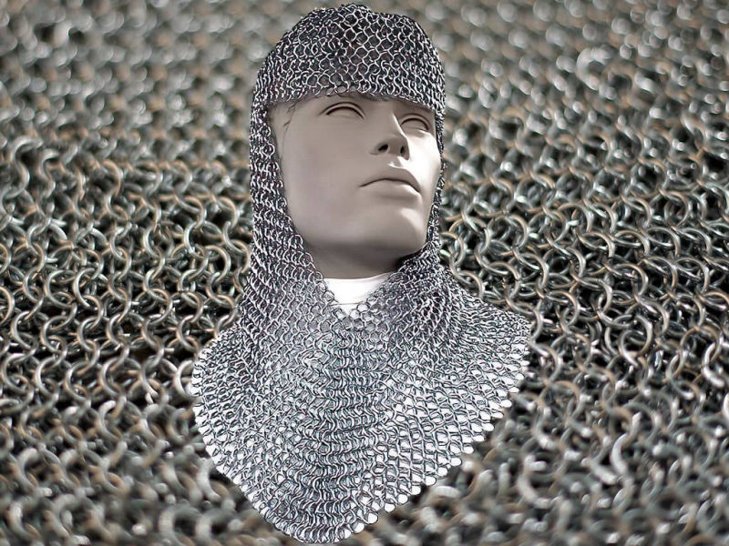 Butt-knit camail (a piece of medieval armor used to protect the head) Butt-knit camail (a piece of medieval armor used to protect the head)