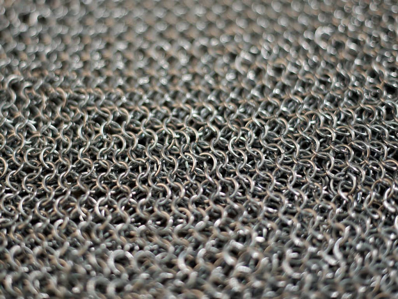 Medieval armor camail mesh detail Medieval armor camail mesh detail
