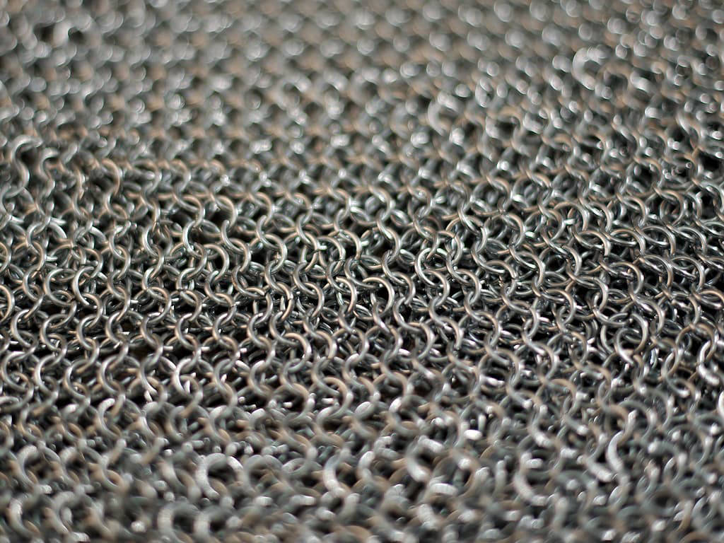 Medieval armor camail mesh detail Medieval armor camail mesh detail
