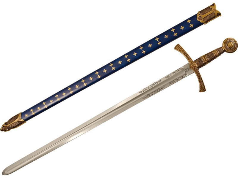 "In Nomine Veritatis" sword, French blue scabbard and Fleurs de lys #Terressens "In Nomine Veritatis" sword, French blue scabbard and Fleurs de lys #Terressens