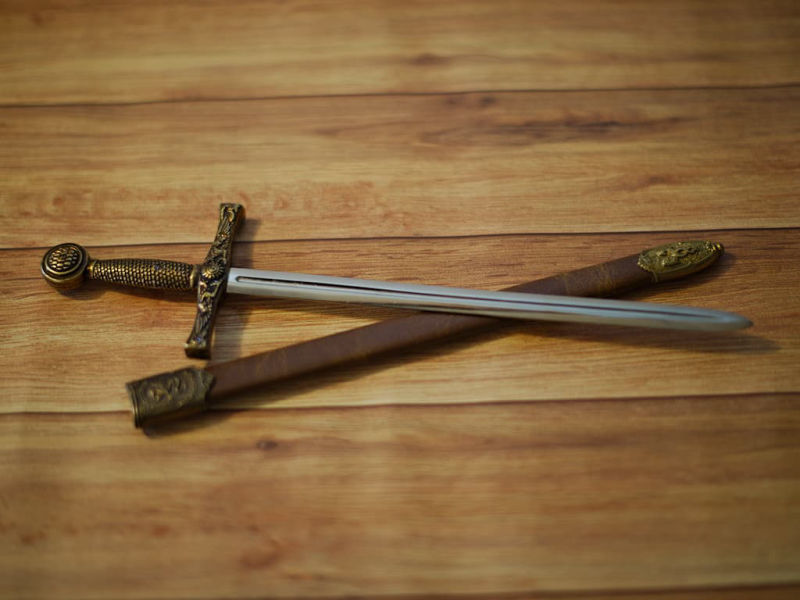 Letter opener Excalibur, brown sheath #Terressens Letter opener Excalibur, brown sheath #Terressens