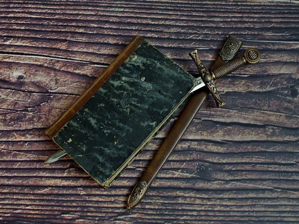 Letter opener Excalibur, brown sheath #Terressens Letter opener Excalibur, brown sheath #Terressens