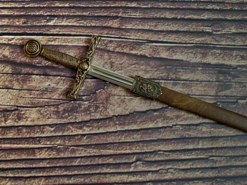 Letter opener Excalibur, brown sheath #Terressens Letter opener Excalibur, brown sheath #Terressens