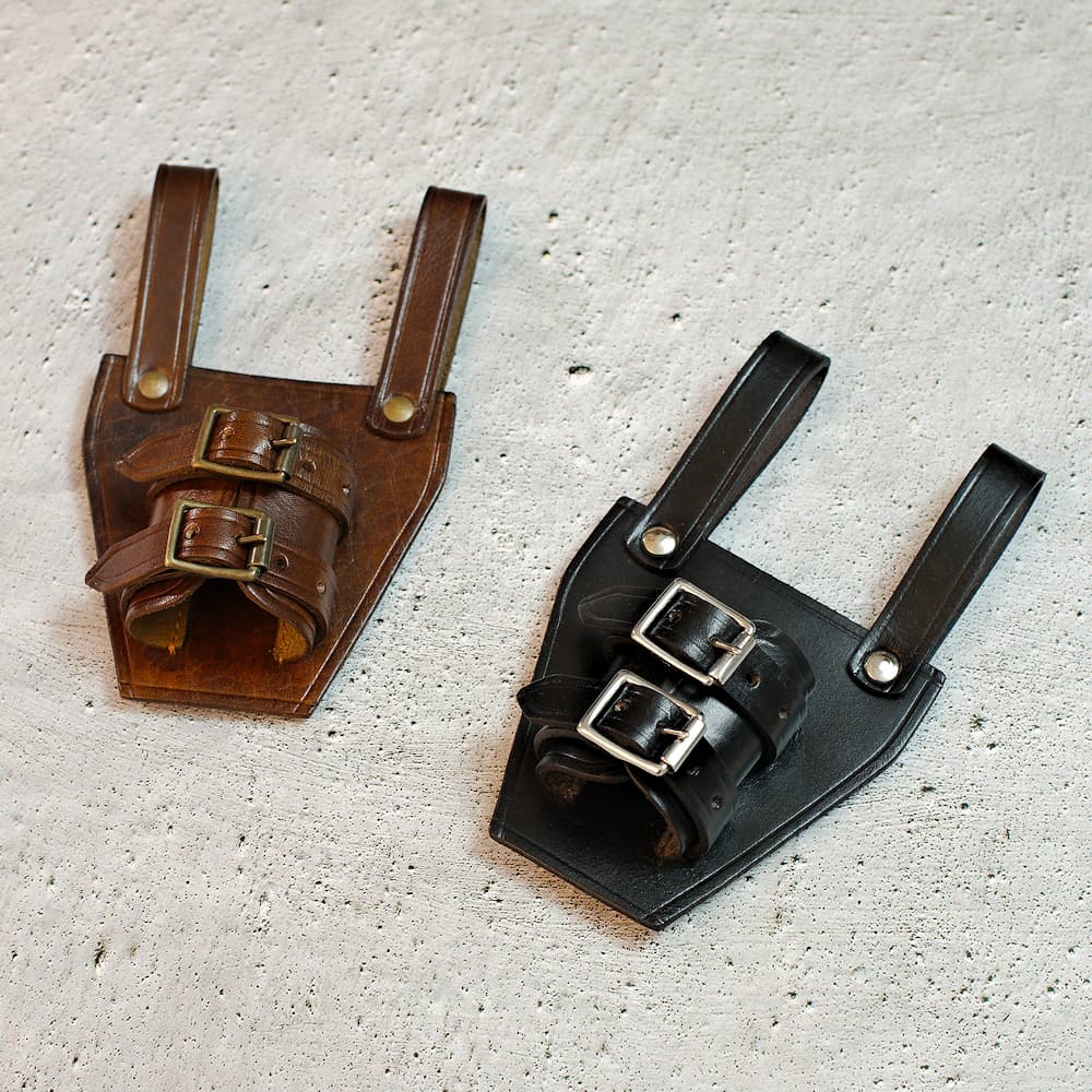 Medieval sword / dagger holder in brown or black leather #Terressens