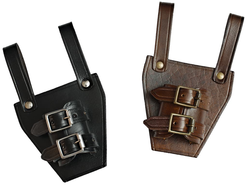 Medieval sword / dagger holder in brown or black leather #Terressens