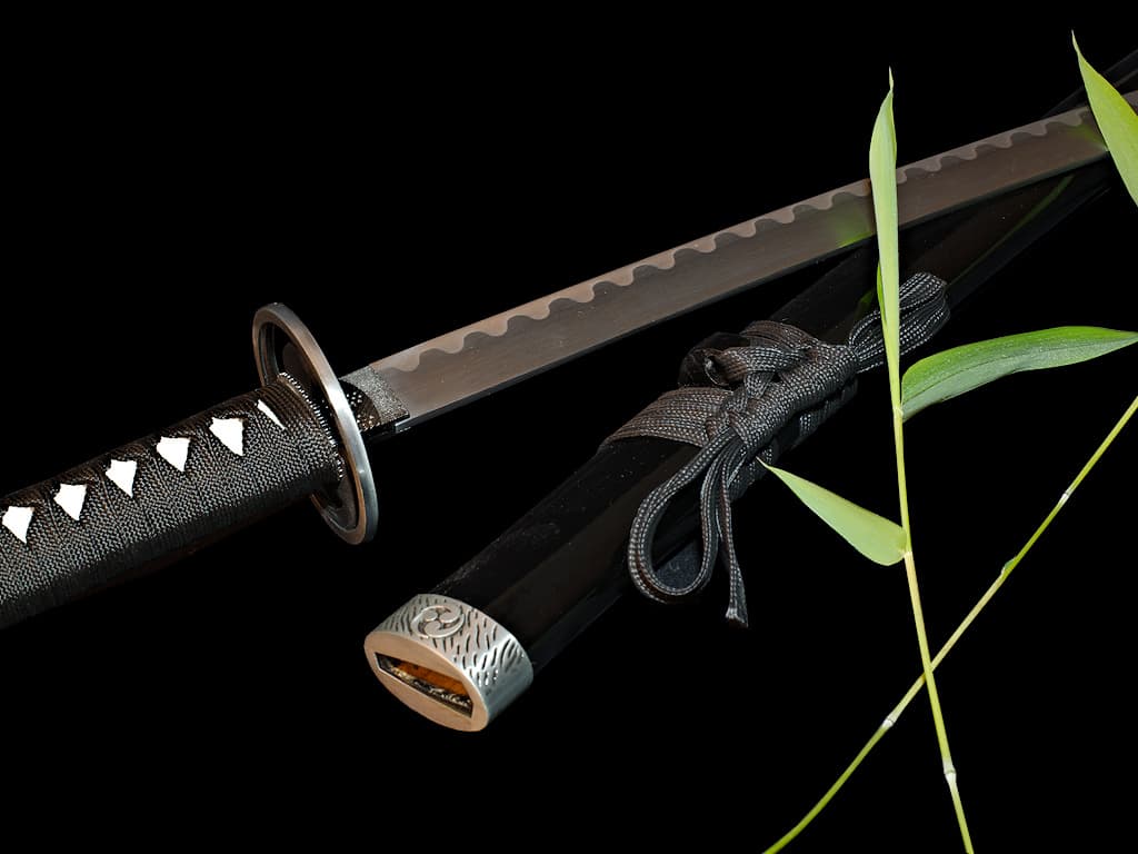 Katana noir Mitsu Tomoe Katana noir Mitsu Tomoe