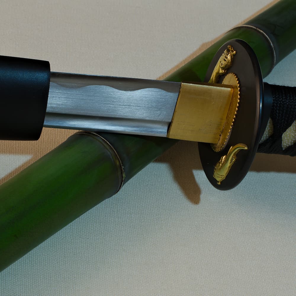 Katana aiguisé noir Miyamoto Musashi 宮本 武蔵Katana aiguisé Kyōteki (Kyouteki, « ennemi fort » 強敵), livré avec une housse de protection #Terressens