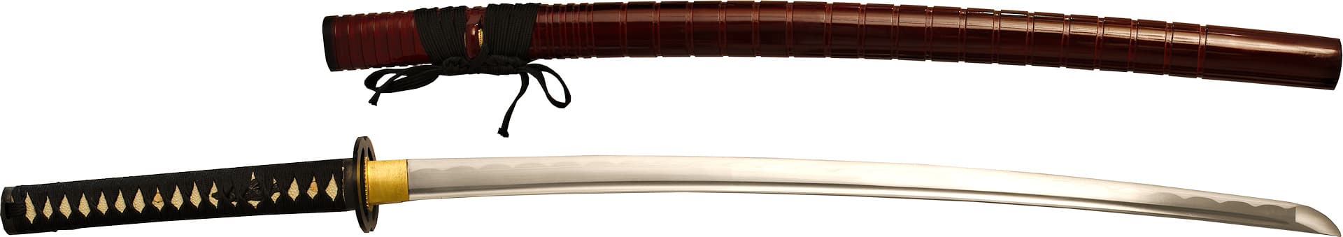 Senshi, katana aiguisé, saya rouge sombre à gorges (戦士 soldat, guerrier) #Terressens