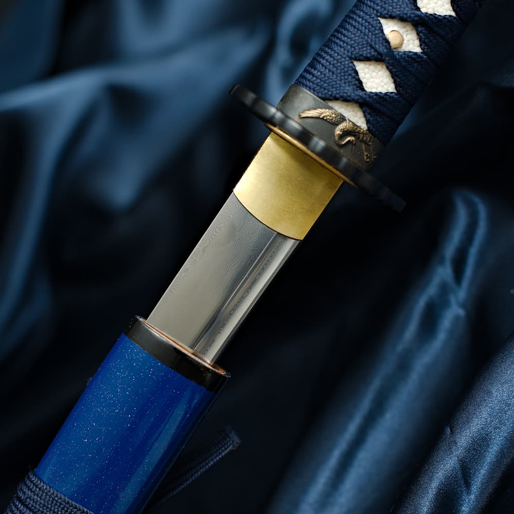 Katana « Hoshizora » (星空 ciel étoilé), forge Damas, véritable hamon #Terressens