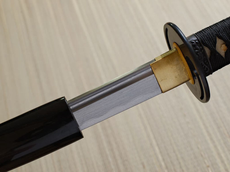 Sharpened Katana Kokuyō (黒夜, black night), damascus blade, black mount #Terressens Sharpened Katana Kokuyō (黒夜, black night), damascus blade, black mount #Terressens