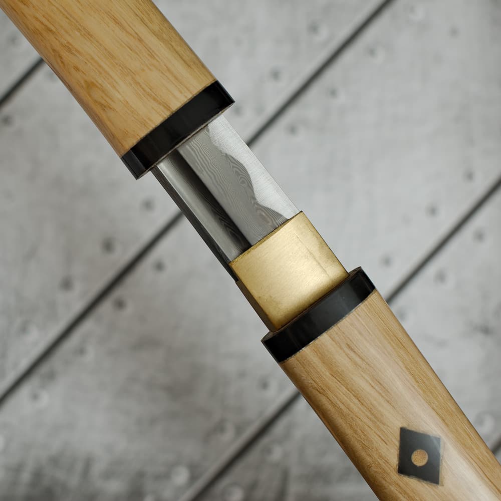 Nami, shirasaya Damascus sharpened (波 wave, onde), natural wood mount #Terressens