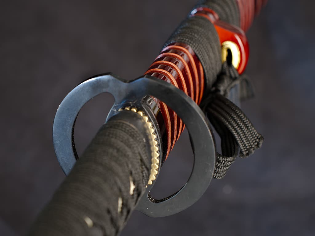 Senshi, sharpened katana, dark red saya with throats (戦士 soldier, warrior) #Terressens Senshi, sharpened katana, dark red saya with throats (戦士 soldier, warrior) #Terressens