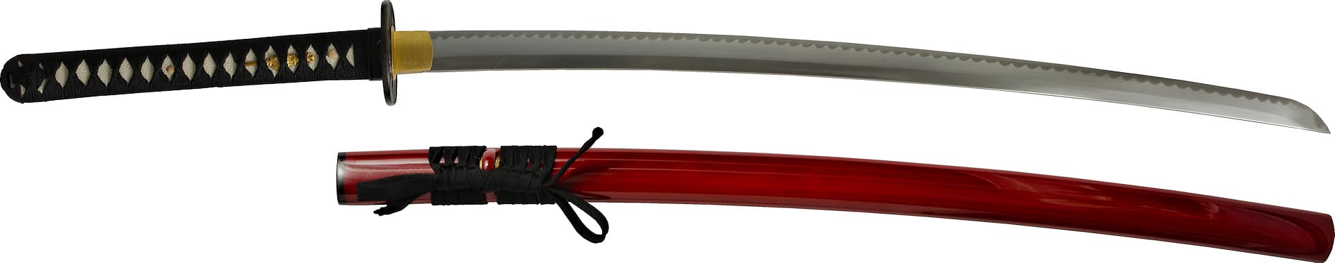 Katana sharpened "ikazuchi" (雷 lightning, thunder), Shihomizue forge, selective tempering, red and black #Terressens Katana sharpened "ikazuchi" (雷 lightning, thunder), Shihomizue forge, selective tempering, red and black #Terressens