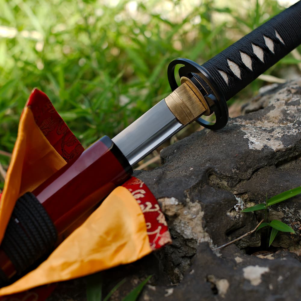 Katana "Kouryuu" (興隆, flowering, blossoming, growth, development), bamboo and hummingbird decoration, Soshu Kitae forge, real hamon, hand sharpening #Terressens