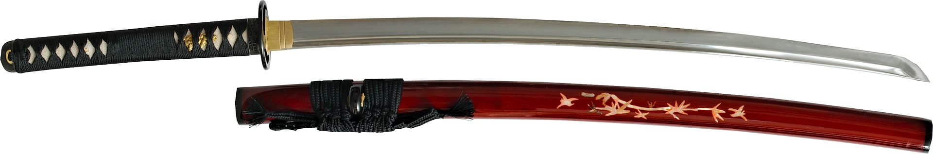 Katana "Kouryuu" (興隆, flowering, blossoming, growth, development), bamboo and hummingbird decoration, Soshu Kitae forge, real hamon, hand sharpening #Terressens