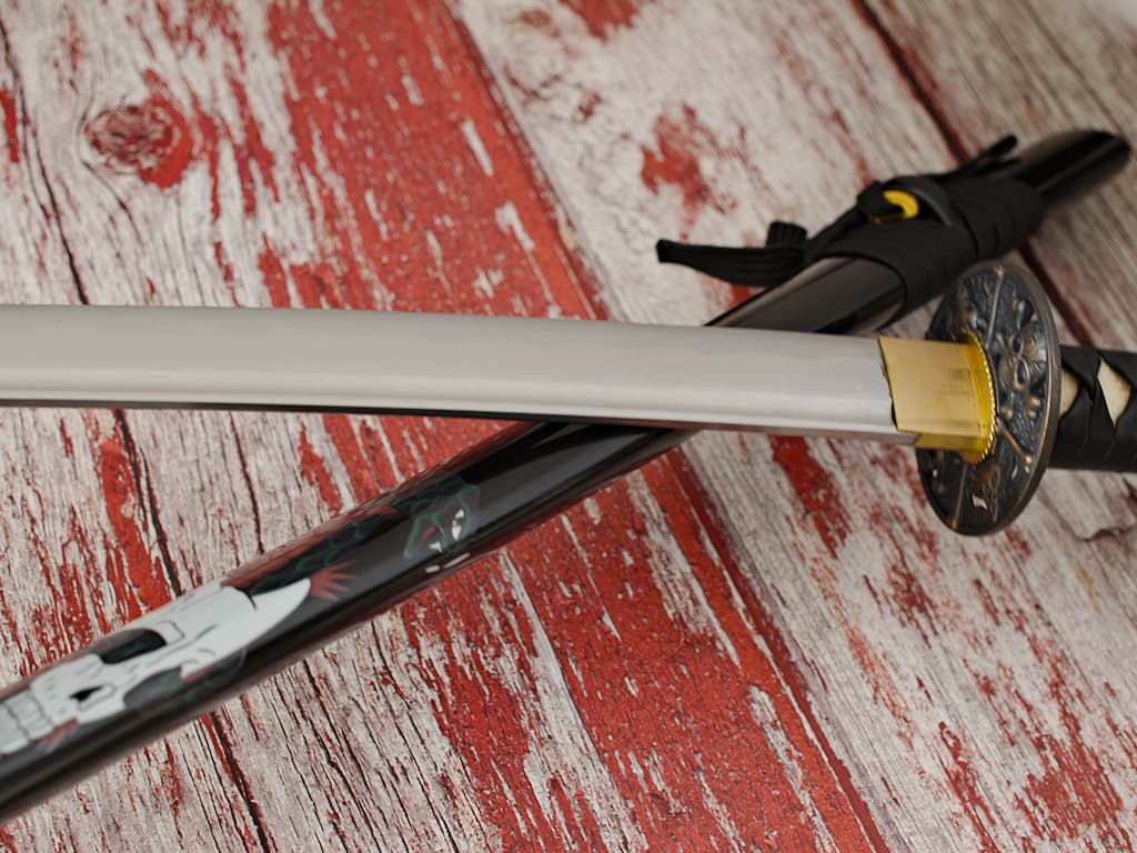 Sharpened Katana "Shadow of Chaos", backdrops with snake, human and devil skulls #Terressens Sharpened Katana "Shadow of Chaos", backdrops with snake, human and devil skulls #Terressens