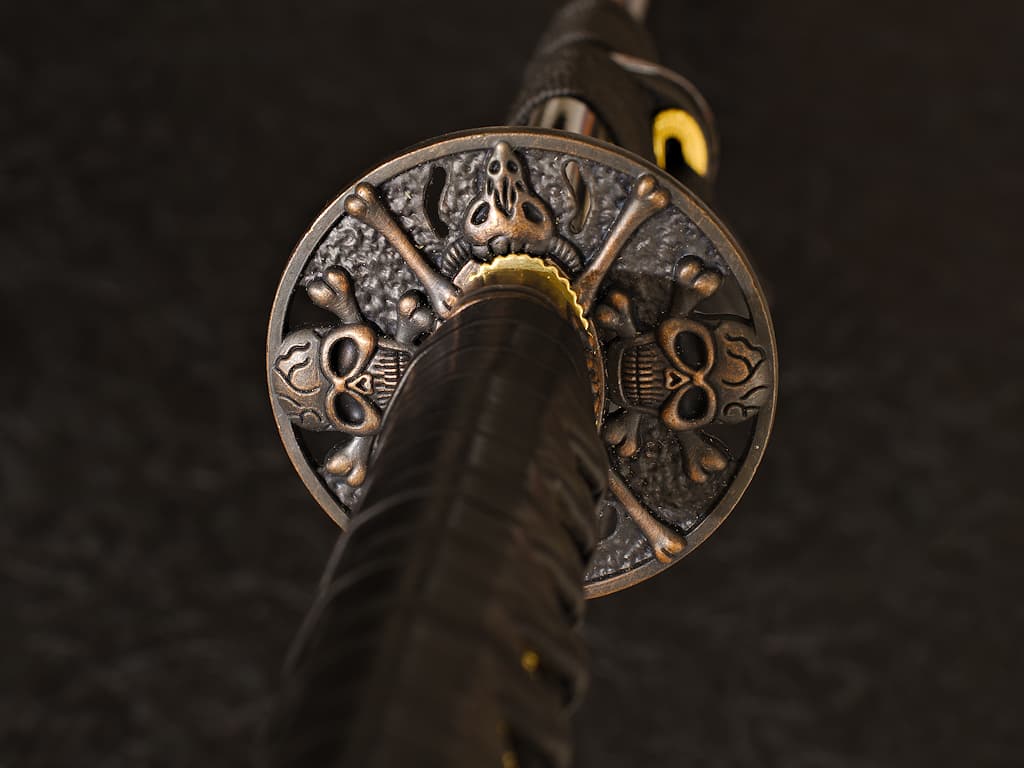 Sharpened Katana "Shadow of Chaos", backdrops with snake, human and devil skulls #Terressens Sharpened Katana "Shadow of Chaos", backdrops with snake, human and devil skulls #Terressens