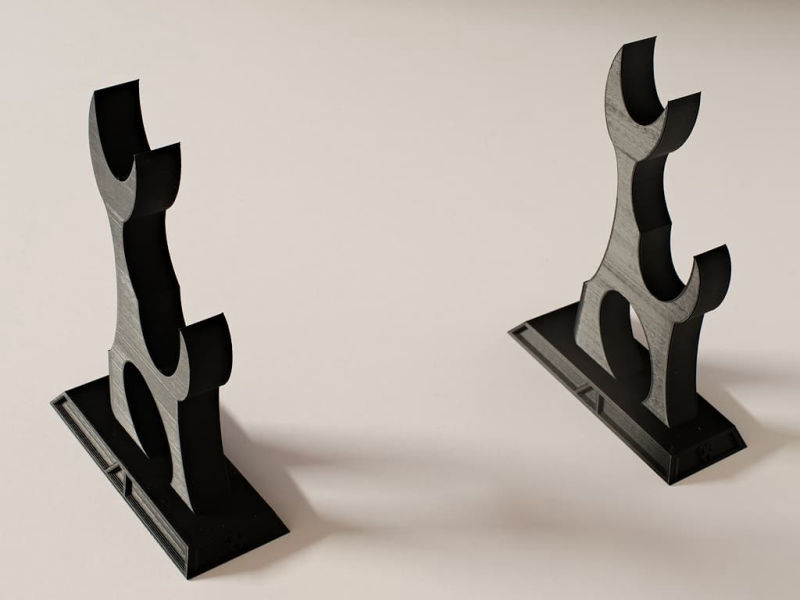 "Fukuza" katana stand (複座, two places), for two Japanese swords #Terressens "Fukuza" katana stand (複座, two places), for two Japanese swords #Terressens