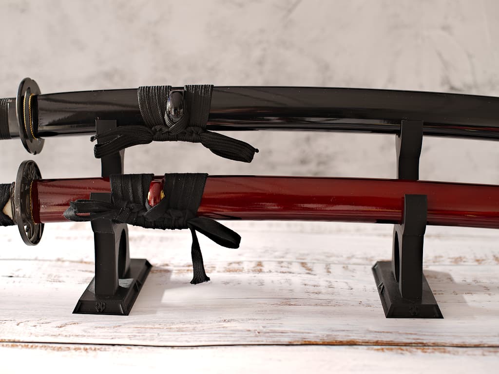 "Fukuza" katana stand (複座, two places), for two Japanese swords #Terressens "Fukuza" katana stand (複座, two places), for two Japanese swords #Terressens