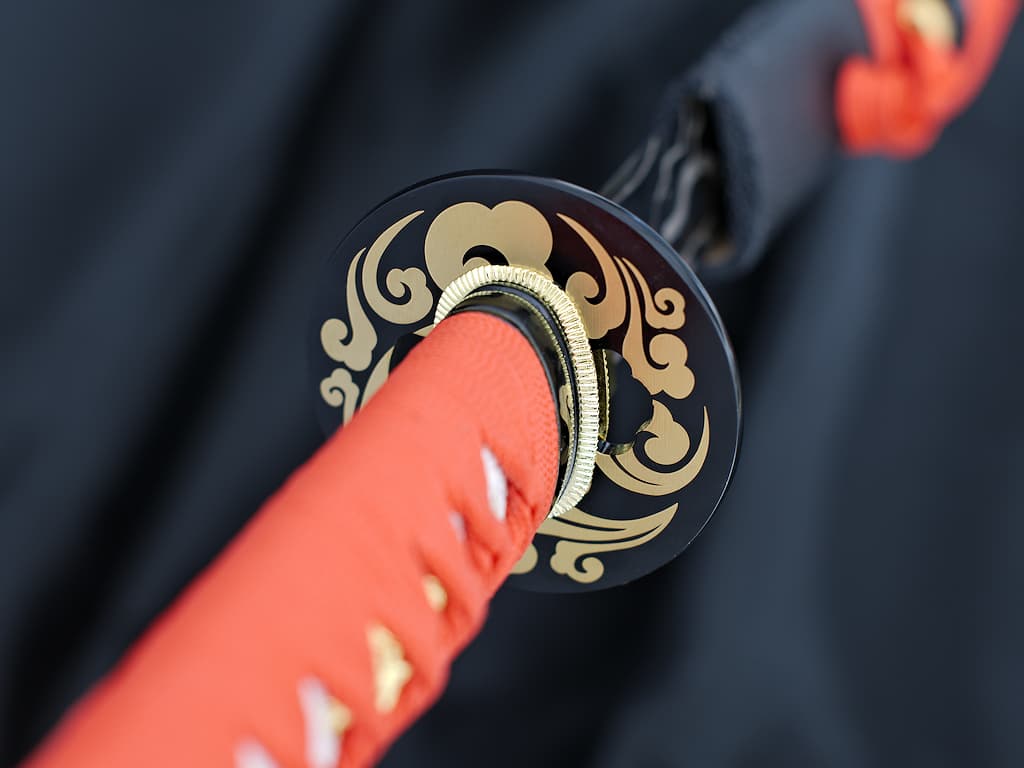 Katana sharpened "éclair d'acier", black 1045 steel blade with éclair pattern #Terressens Katana sharpened "éclair d'acier", black 1045 steel blade with éclair pattern #Terressens