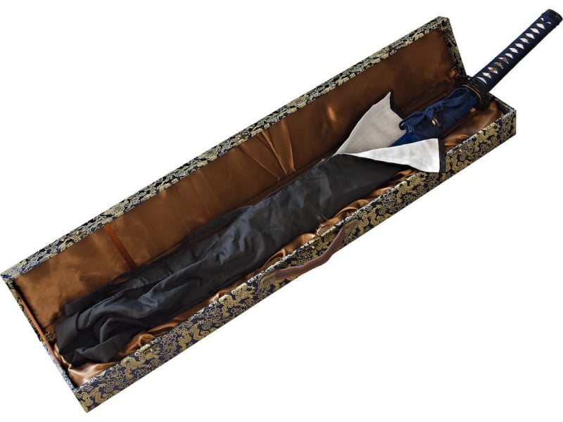 Wakizashi "Hoshizora" (星空 starry sky), Damascus steel, genuine hamon #Terressens