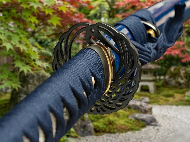 Wakizashi "Hoshizora" (星空 starry sky), Damascus steel, genuine hamon #Terressens