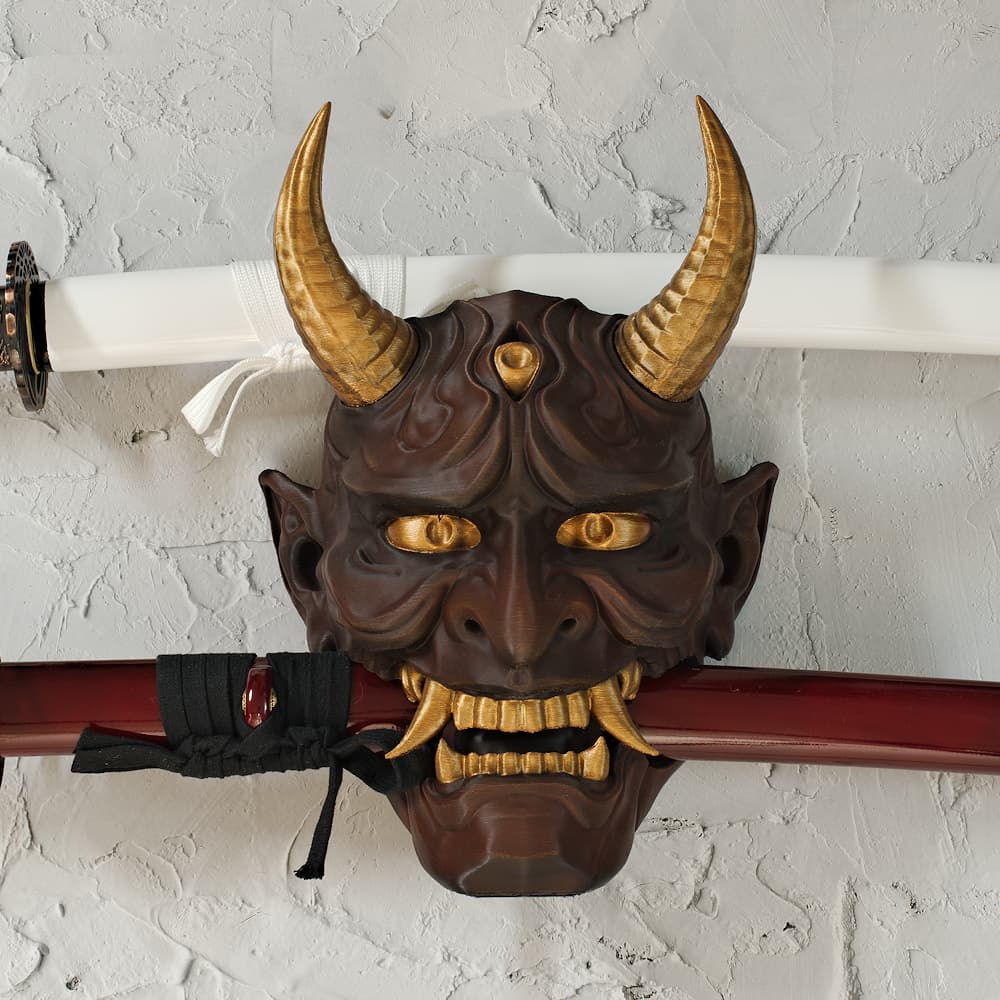 "Oni" (鬼) wall mount for one or two katanas #Terressens