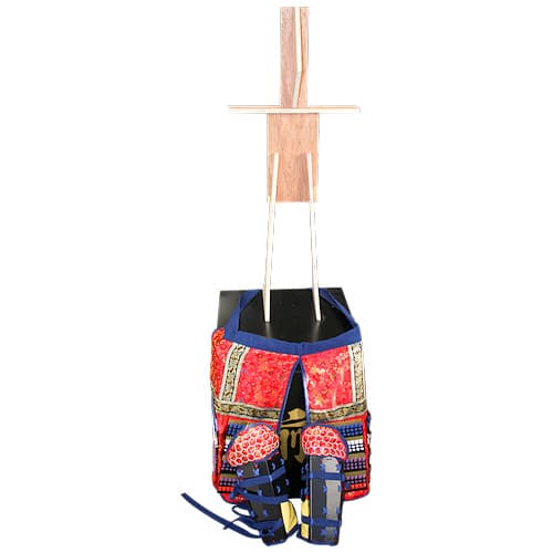 Red samurai armor assembly: wooden skeleton assembly Red samurai armor assembly: wooden skeleton assembly