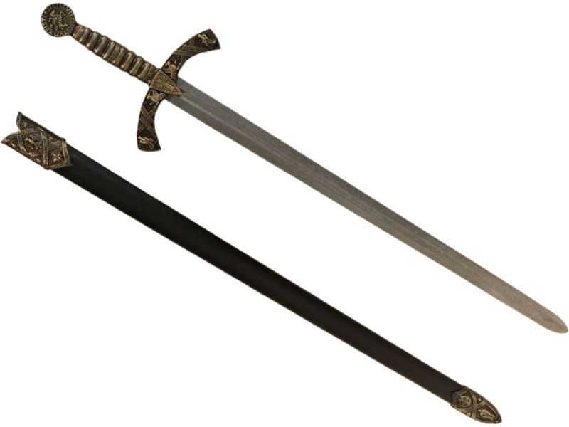 Decorative Templar sword with black scabbard Decorative Templar sword with black scabbard