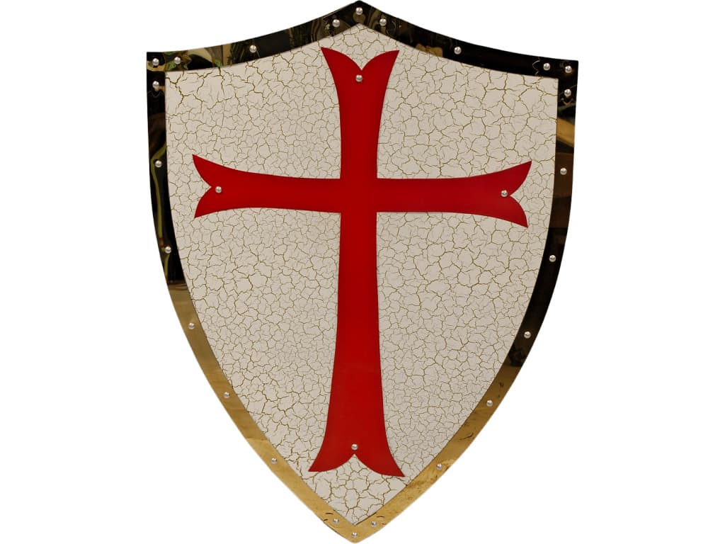 Decorative Templar shield, with the characteristic cross of the Knights Templar Decorative Templar shield, with the characteristic cross of the Knights Templar