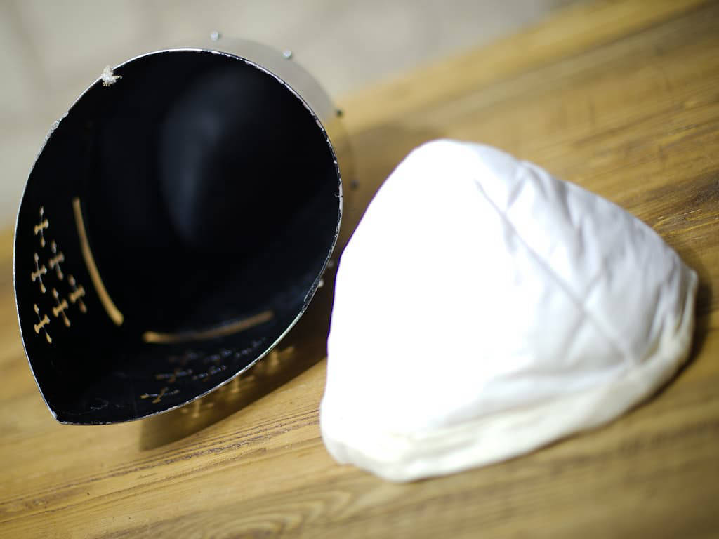 Medieval Templar knight's helmet with padded protection Medieval Templar knight's helmet with padded protection