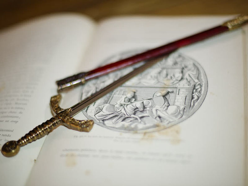 Letter opener Templar sword red scabbard Letter opener Templar sword red scabbard