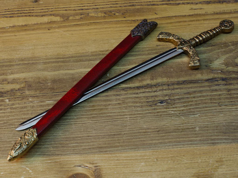 Letter opener Templar sword red scabbard Letter opener Templar sword red scabbard