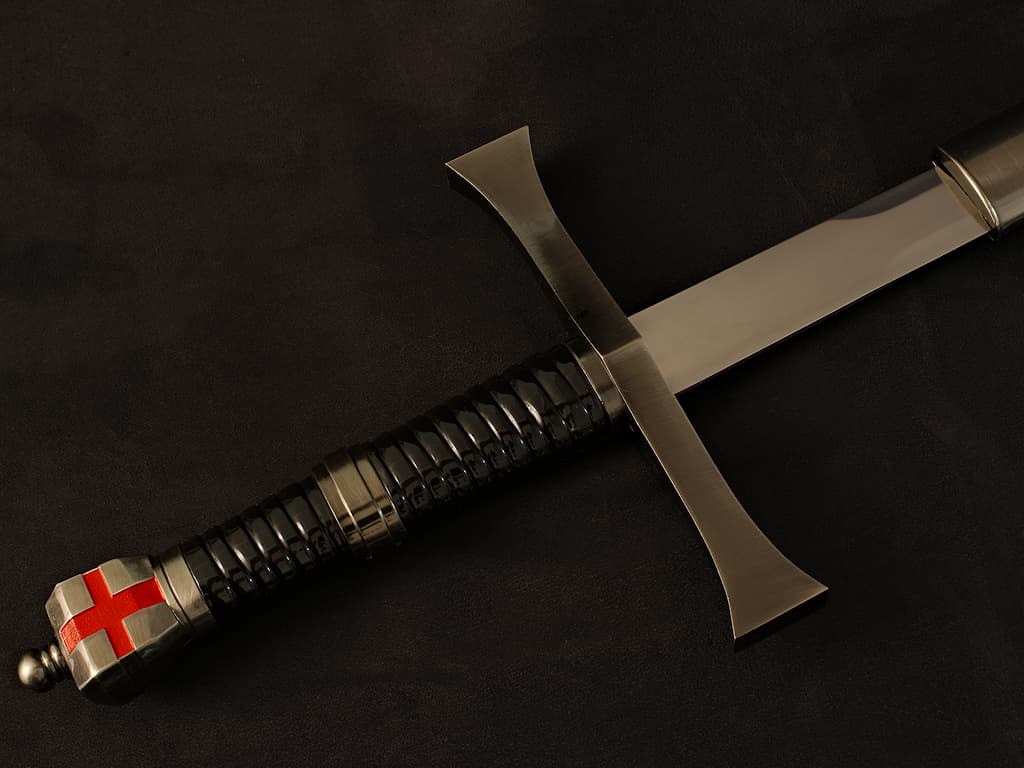 Decorative Templar sword on a rock with a moss background Templar sword "Return from the Holy Land" #Terressens